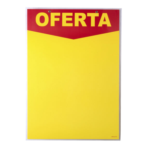 Cartaz laminado Oferta c/ ilhós A2 2 faces