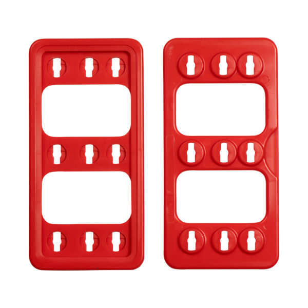 Moldura Plástica vermelha para Prateleira 148x70mm