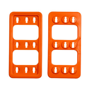Moldura Plástica laranja para Prateleira 148x70mm