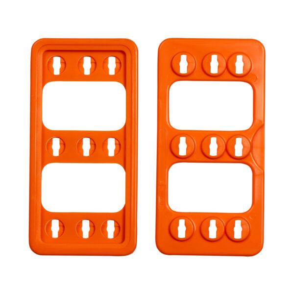 Moldura Plástica laranja para Prateleira 148x70mm