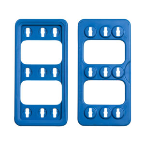 Moldura Plástica azul para Prateleira 148x70mm