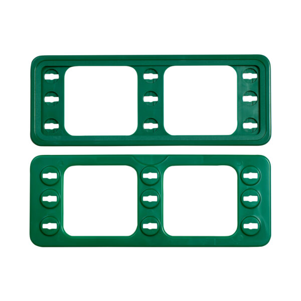 Moldura plástica verde para prateleira 210x74mm