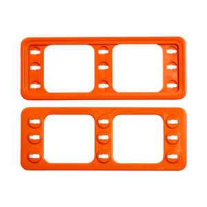 Moldura plástica laranja para prateleira 210x74mm