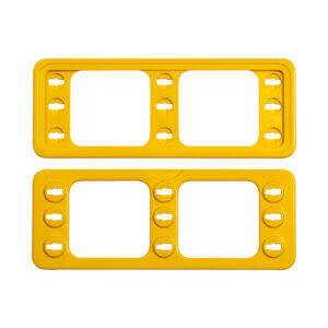 Moldura plástica amarelo para prateleira 210x74mm