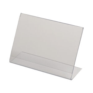 EXPOSITOR EM POLICARBONATO TRANSPARENTE 100 X60MM ESP.0,1MM FORMATO EM L