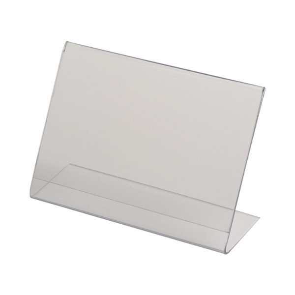 EXPOSITOR EM POLICARBONATO TRANSPARENTE 100 X60MM ESP.0,1MM FORMATO EM L