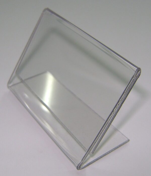 EXPOSITOR EM POLICARBONATO TRANSPARENTE 40 X60MM FORMATO L