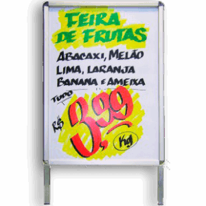 Expositor de piso Snapframe Anodizado Prata A1