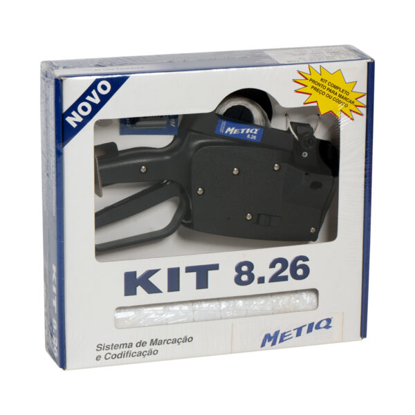 Kit Etiquetadora 8.26 8 dígitos + Etiquetas brancas (26mmx12mm)